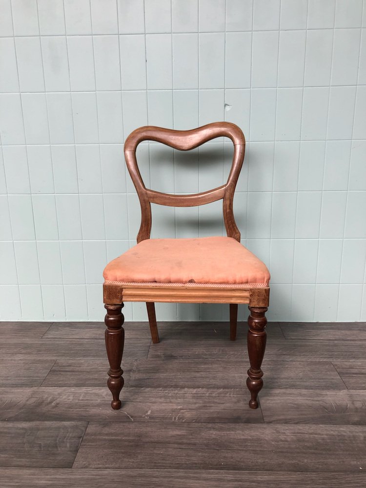 Antique Chair in Victorian Style with Turned Legs