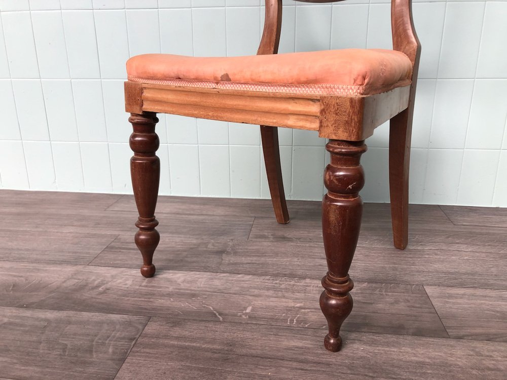 Antique Chair in Victorian Style with Turned Legs