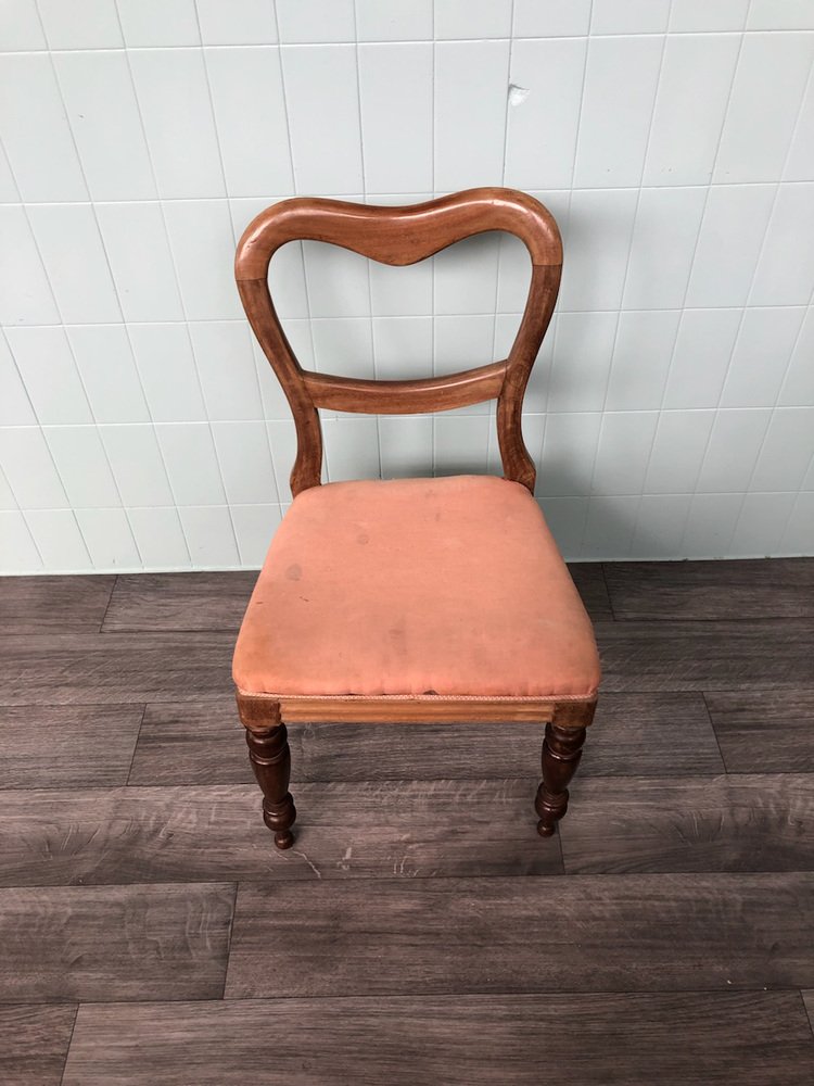 Antique Chair in Victorian Style with Turned Legs