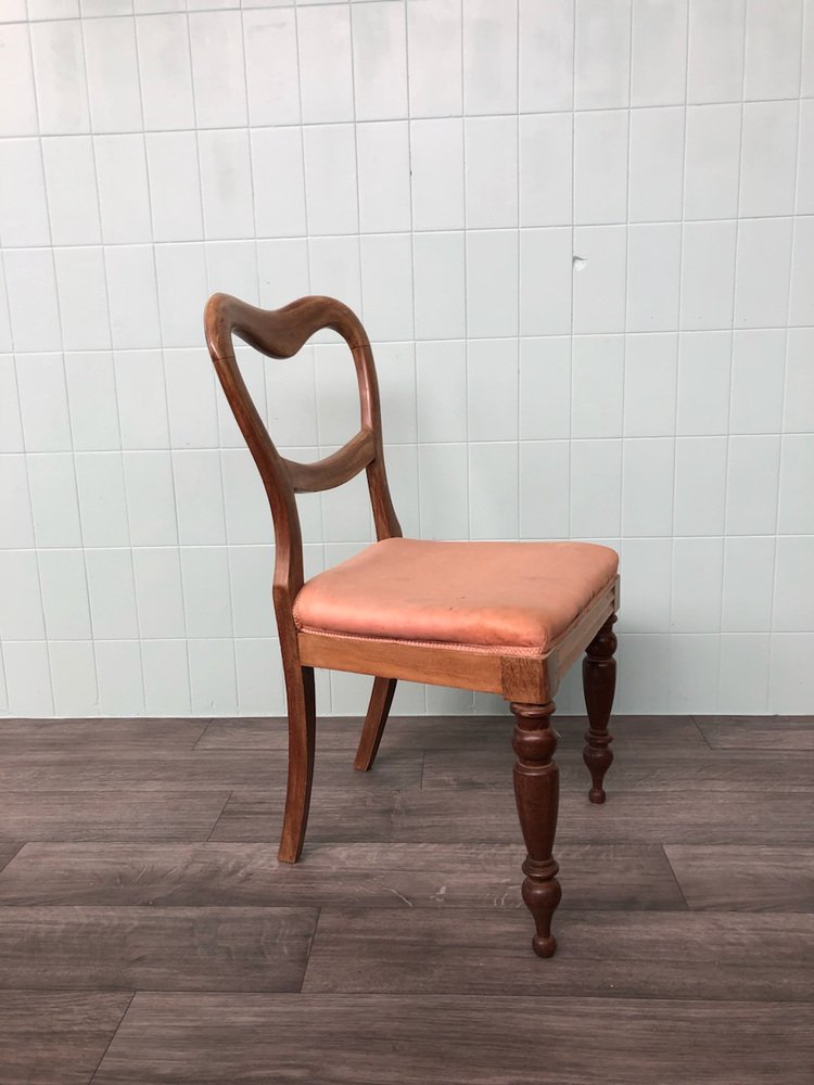 Antique Chair in Victorian Style with Turned Legs