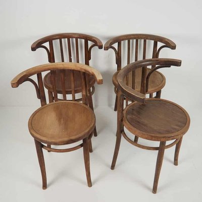 Antique Chairs with Armrests from Thonet, 1900s, Set of 4-ZNJ-2022519