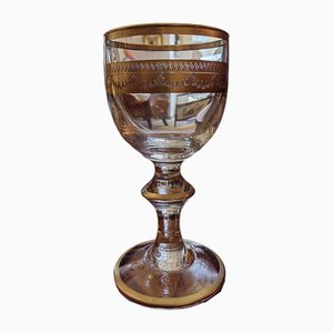 Antique Chalice in Blown Glass with Thread in Gold, 1700s-ZFY-1749616