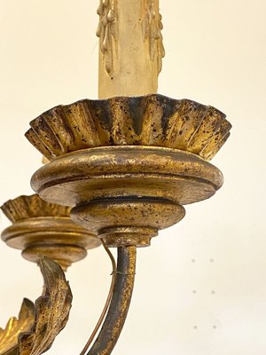 Antique Chandelier in Wood and Gilt Iron, 1700s-NPC-932831