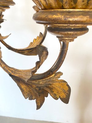 Antique Chandelier in Wood and Gilt Iron, 1700s-NPC-932831