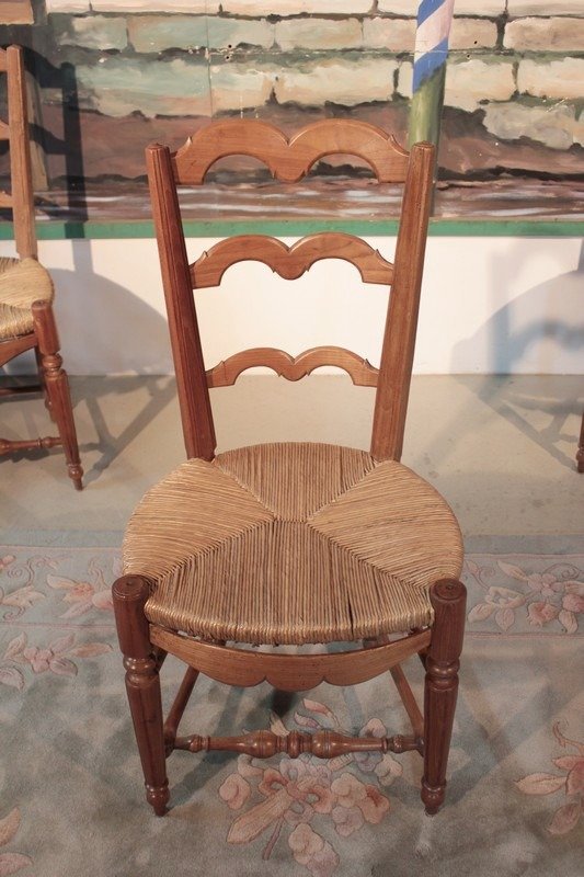 Antique Cherry Dining Chairs, Set of 5