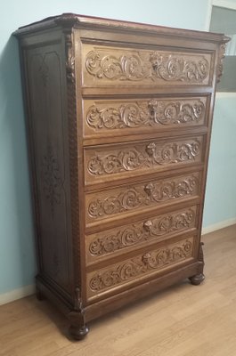 Antique Chest of Drawers in Walnut, 19th Century-BZF-1740912