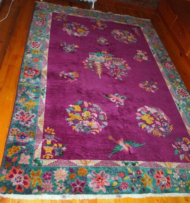 Antique Chinese Art Deco Rug, 1920s-JZV-960715