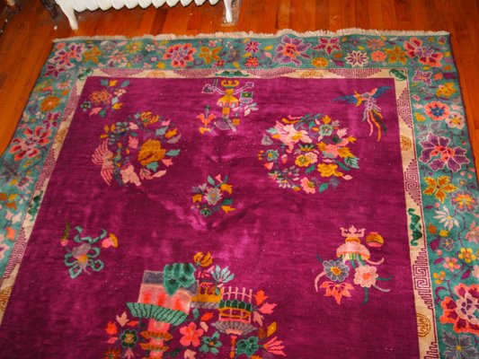 Antique Chinese Art Deco Rug, 1920s-JZV-960715