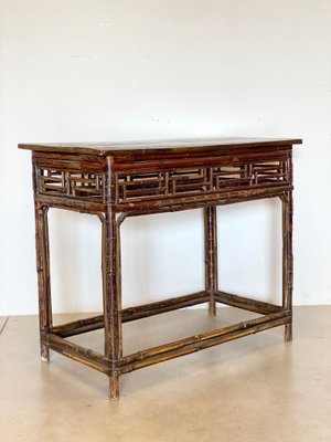 Antique Chinese Bamboo Console Table, 1800s-NPC-872605