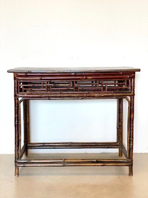 Antique Chinese Bamboo Console Table, 1800s-NPC-872605