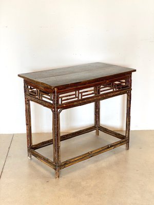 Antique Chinese Bamboo Console Table, 1800s-NPC-872605