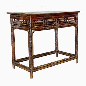 Antique Chinese Bamboo Console Table, 1800s-NPC-872605