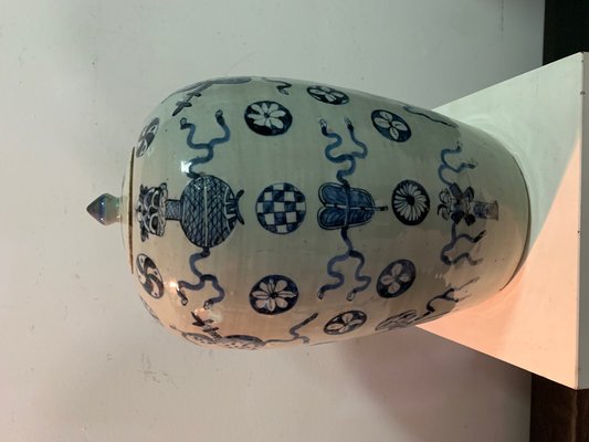 Antique Chinese Blue Glazed Porcelain Vase-IKW-787696