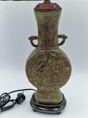 Antique Chinese Bronze Table Lamp-RKF-1747290