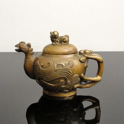 Antique Chinese Bronze Teapot Pitcher-YGE-590359