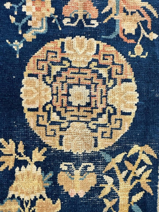 Antique Chinese Cotton and Wool Rug