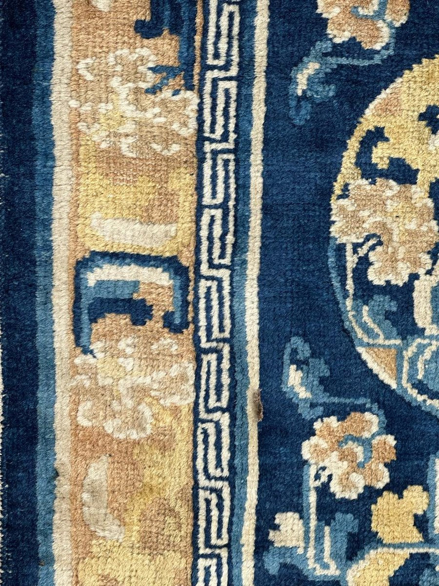 Antique Chinese Cotton and Wool Rug