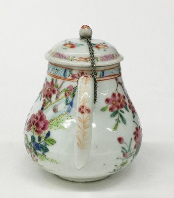 Antique Chinese Famille Rose Teapot With Cover-UCH-1224797