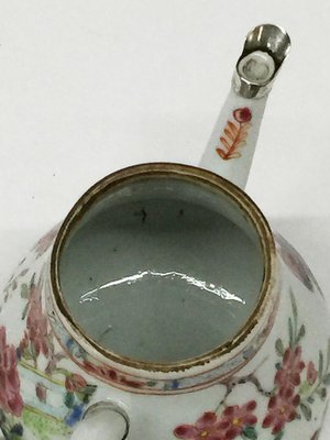 Antique Chinese Famille Rose Teapot With Cover-UCH-1224797