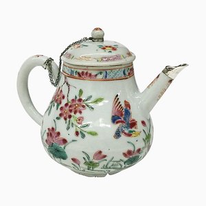 Antique Chinese Famille Rose Teapot With Cover-UCH-1224797