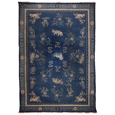 Antique Chinese Hand Knotted Wool Ningshia Rug, 1920s-WM-1256920