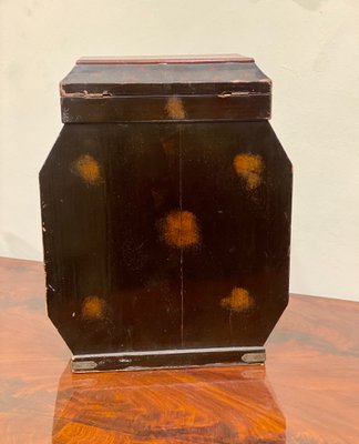 Antique Chinese Inlaid Wood Jewelry Box with Decorations in Relief, 1800s-PYA-880980