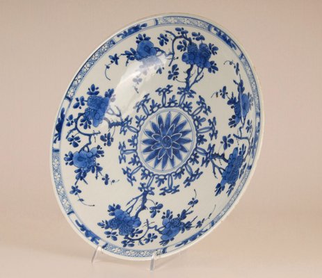 Antique Chinese Kangxi Period Blue & White Porcelain Charger Plate, 1600s-GOE-885844