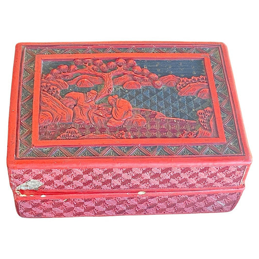 Antique Chinese Lacquered Box and Cover, 1880s