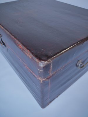 Antique Chinese Linen Trunk Chest-MB-1174894