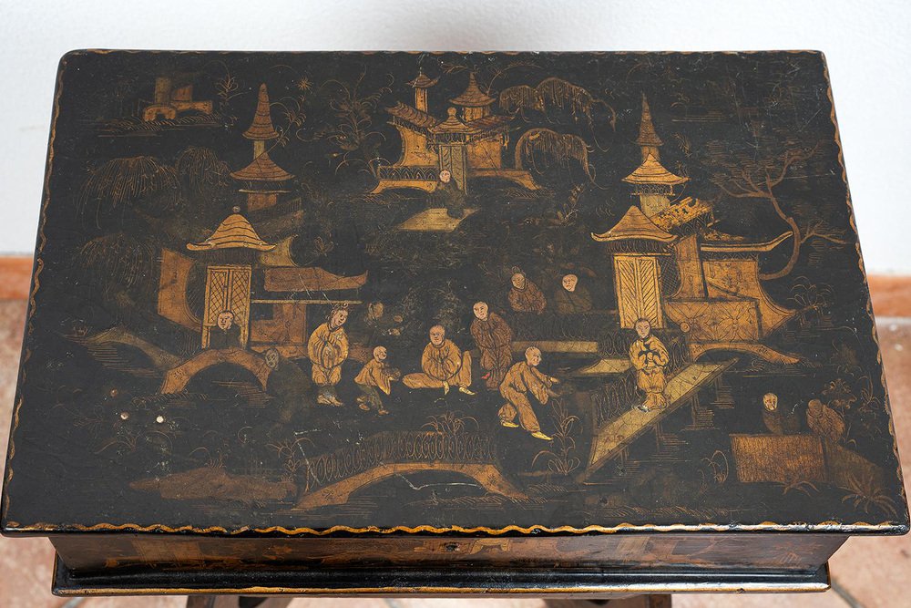 Antique Chinese Papier Mache Worktable