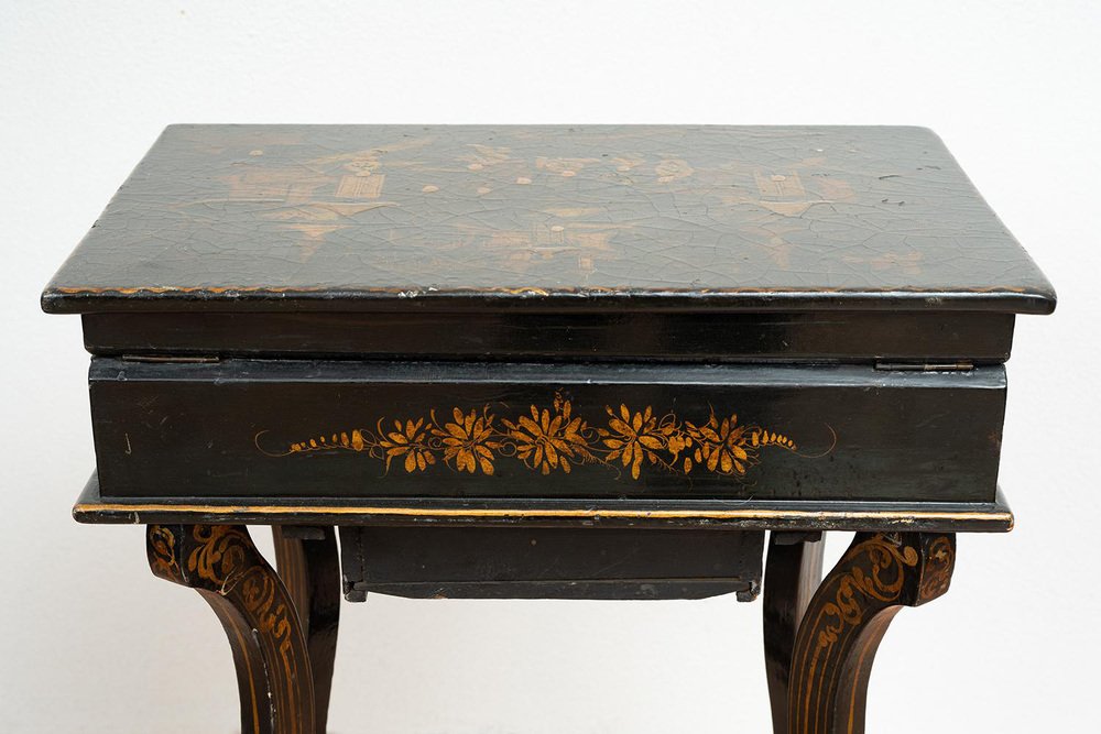 Antique Chinese Papier Mache Worktable