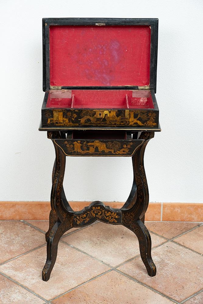 Antique Chinese Papier Mache Worktable