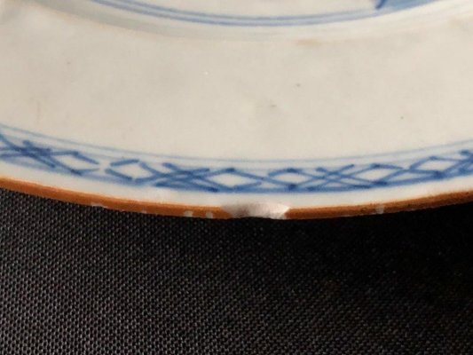 Antique Chinese Porcelain Plate with Floral Blue and White-QKG-1331499