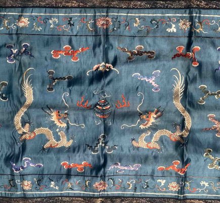 Antique Chinese Silk Rug, 1870s-JZV-1367151