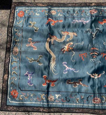 Antique Chinese Silk Rug, 1870s-JZV-1367151