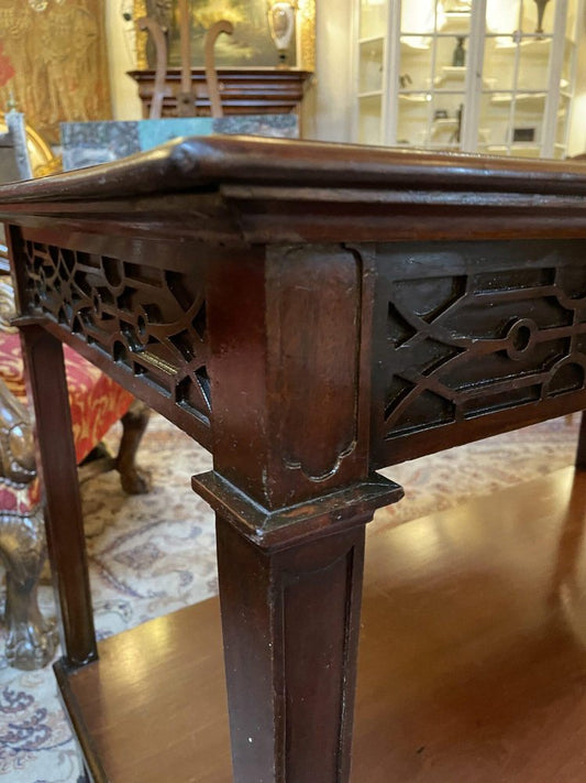 Antique Chippendale Mahogany Side Table, 1890s