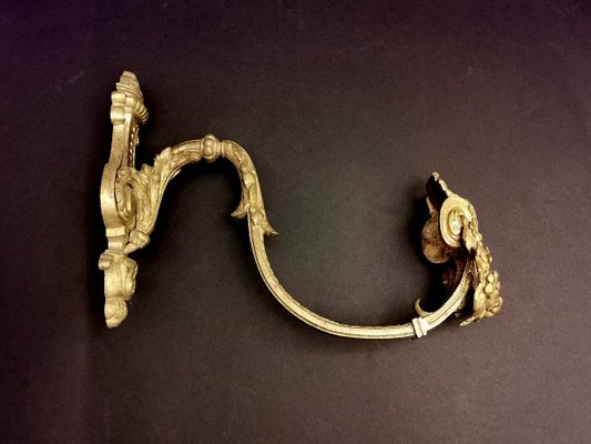 Antique Chiseled and Gilded Bronze Curtain Hooks / Embrasses, Set of 2-QRS-864036