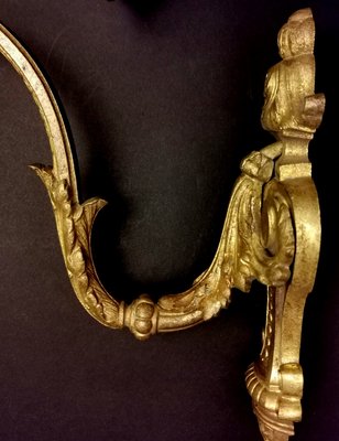 Antique Chiseled and Gilded Bronze Curtain Hooks / Embrasses, Set of 2-QRS-864036