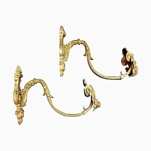 Antique Chiseled and Gilded Bronze Curtain Hooks / Embrasses, Set of 2-QRS-864036