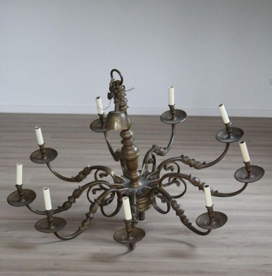 Antique Church Chandelier in Bronze, 1600s-ESB-1376723