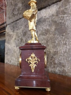 Antique Clock with Sculpture of a Drummer from E.Thomas-AKA-715628