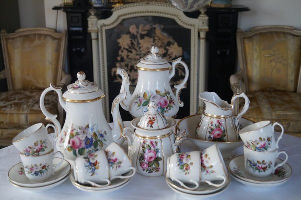 Antique Coffee Service from Porcelaine De Paris, 1870s, Set of 14-DVX-1804292