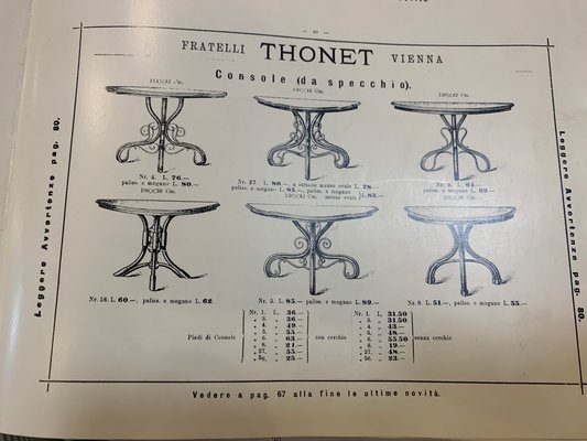 Antique Console Table with Marble Top by Michael Thonet-NUO-862311