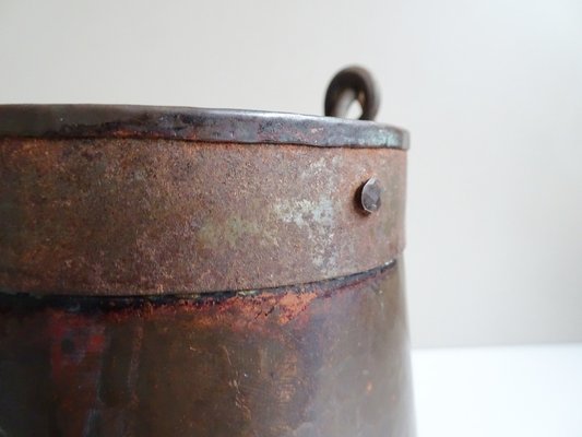 Antique Copper Pot with Forged Iron Handle-BLG-1248879