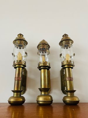 Antique Copper Train Wall Lanterns, Set of 3-WQJ-1154733