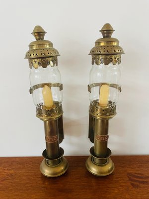 Antique Copper Train Wall Lanterns, Set of 3-WQJ-1154733