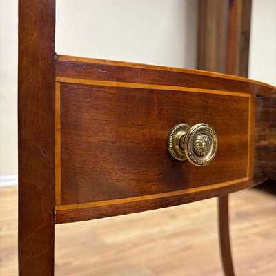 Antique Corner Washbasin in Mahogany with Boxwood Inlay, England, Set of 3-ALF-2033614