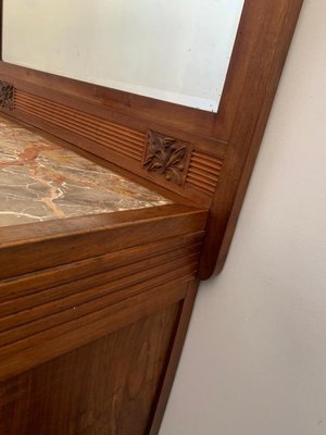 Antique Credenza with Mirror in Cherry, 1890s, Set of 2-IJR-1731690