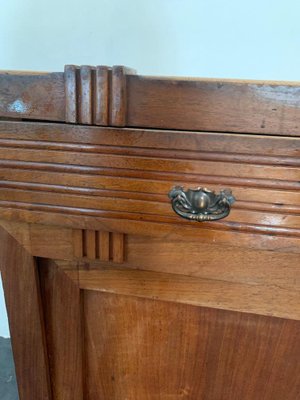 Antique Credenza with Mirror in Cherry, 1890s, Set of 2-IJR-1731690