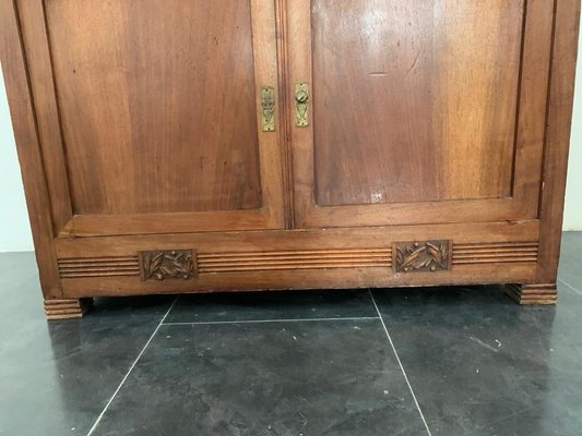 Antique Credenza with Mirror in Cherry, 1890s, Set of 2-IJR-1731690